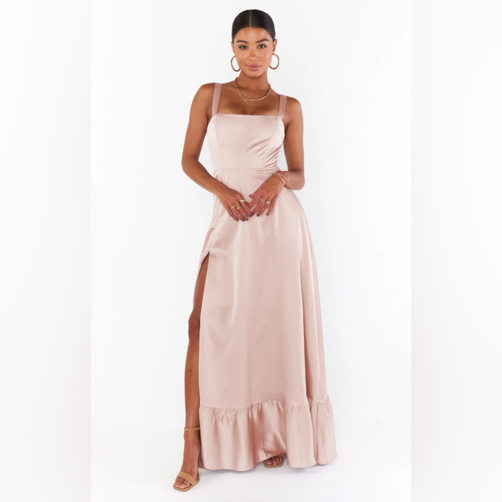 Show Me Your MuMu Rose Gold Maxi Dress
